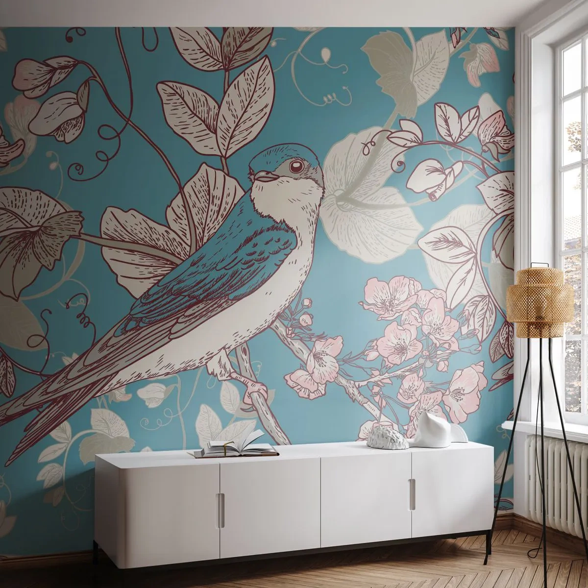 Självhäftande Fototapet Deluxe Sticker - Japansk svala - Abstraktion, Svälja, Fågel - 250x175 cm