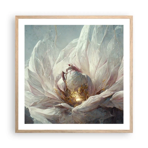 Affisch i ram av ljusek - Blommar en gång på hundra år - 60x60 cm