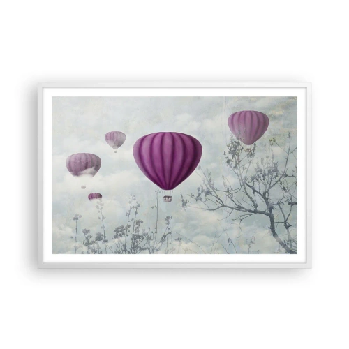 Affisch i vit ram - Som båtar på himlen - 91x61 cm