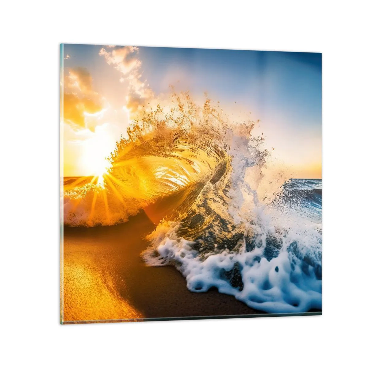 Glastavla - Bild på glas - Lek i sanden - 70x70 cm