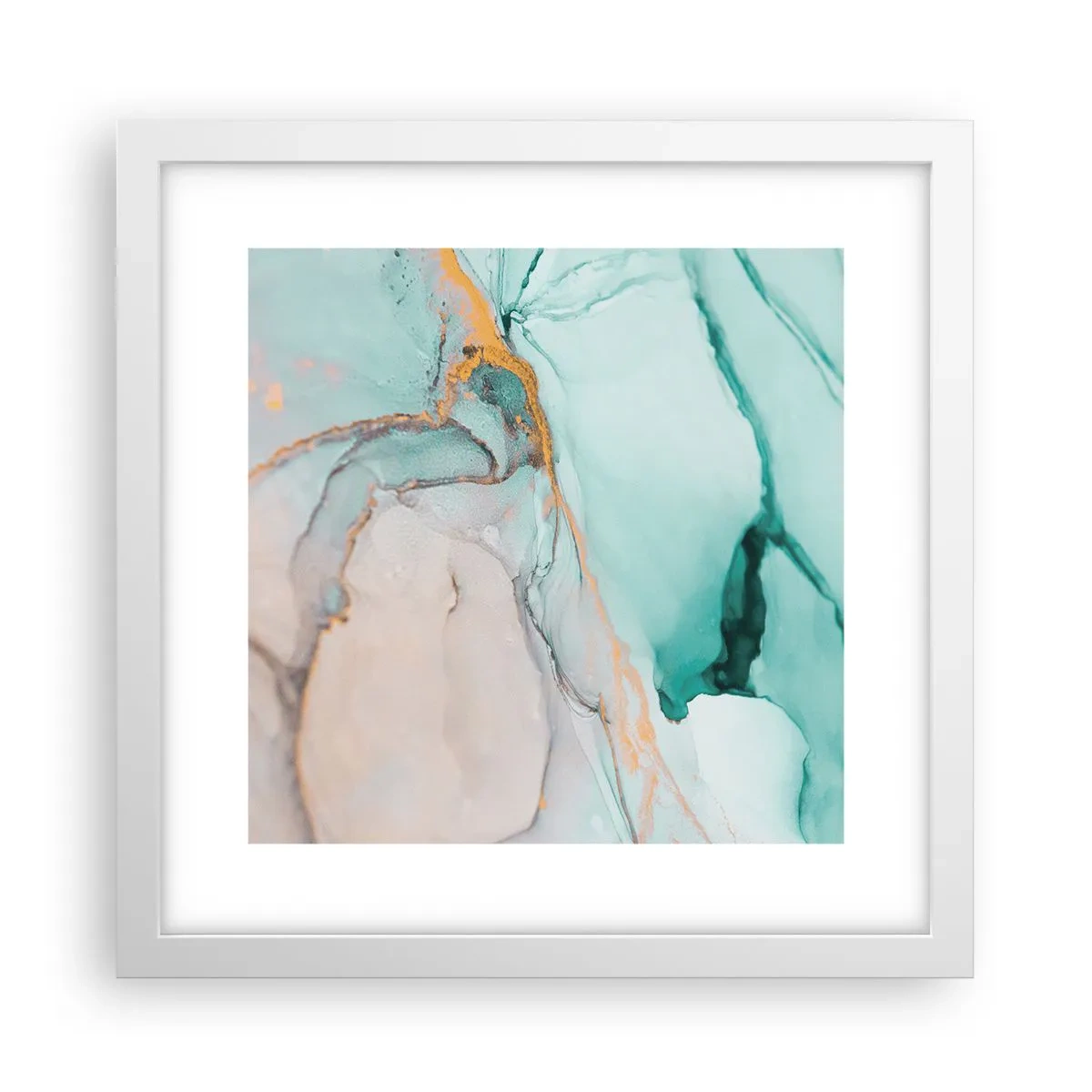 Affisch i vit ram - Formernas och färgernas dans - 30x30 cm