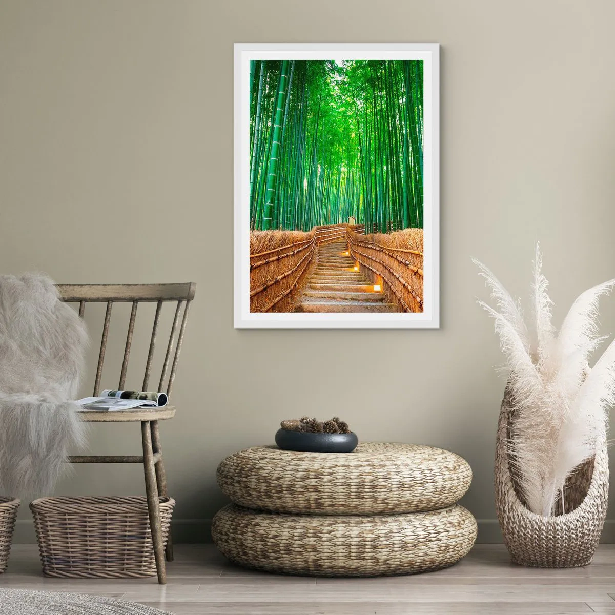 Affisch i vit ram - Asiatiska kulturens essäns - 50x70 cm