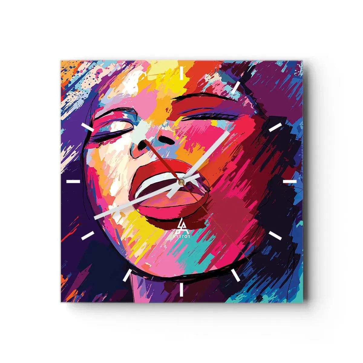 Väggklocka - Klocka på glas - Sjunga ut hela livet - 30x30 cm