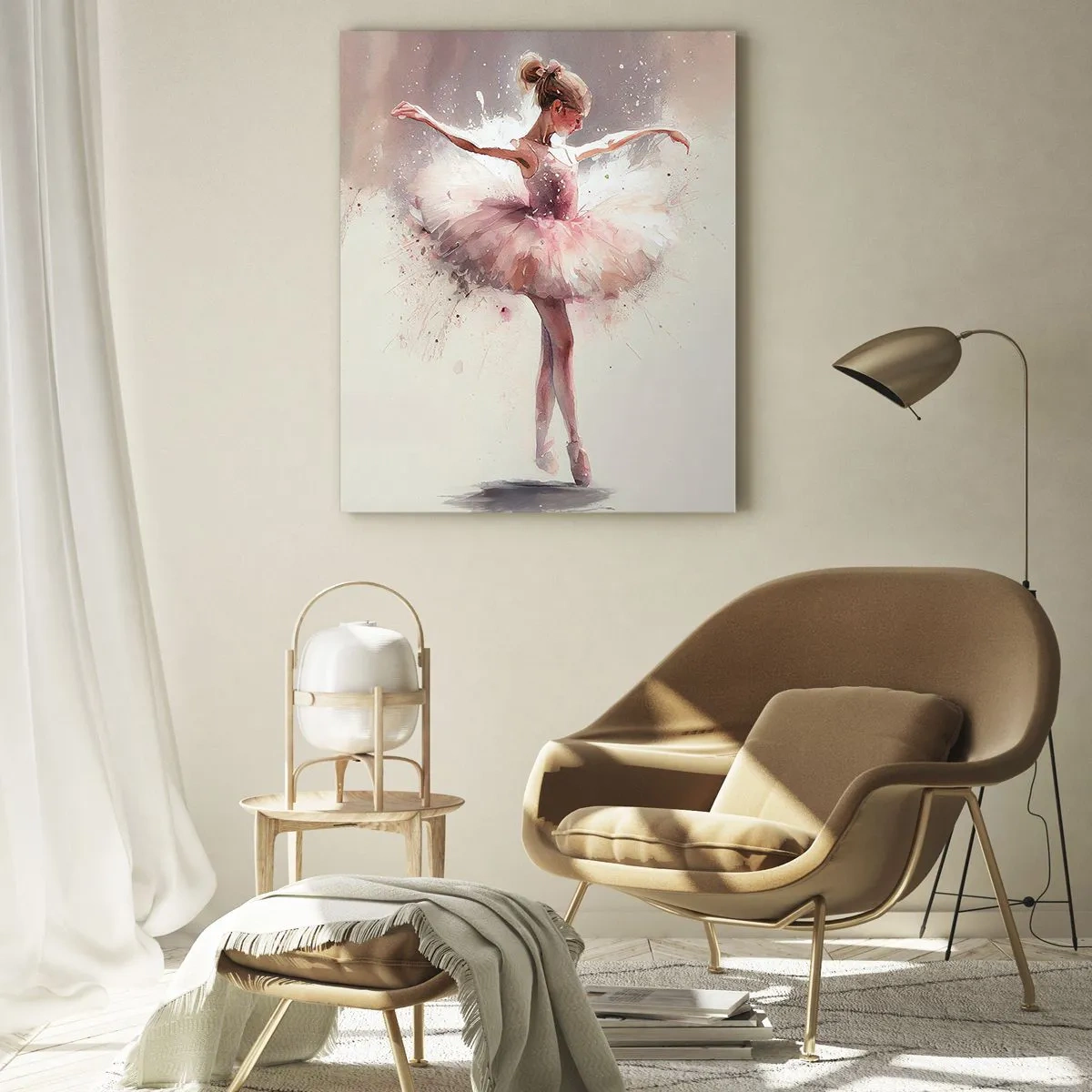 Glastavla - Bild på glas - Som en ung fågel - 70x100 cm