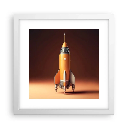 Affisch i vit ram - Det börjar med en dröm - 30x30 cm