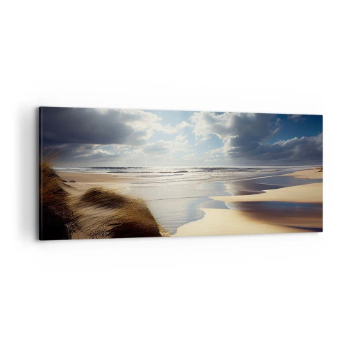 Canvastavla - Bild på duk - Strand, vild strand - 100x40 cm