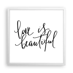 Affisch i vit ram - Läs och upprepa - 50x50 cm