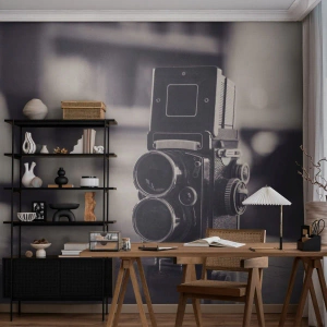 Fototapet Premium Canvas - Ett gammalt fotografis magi - Retro, Kamera, Årgång - 450x315 cm