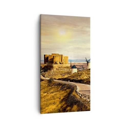 Canvastavla - Bild på duk - Don Quixote kommer snart - 45x80 cm