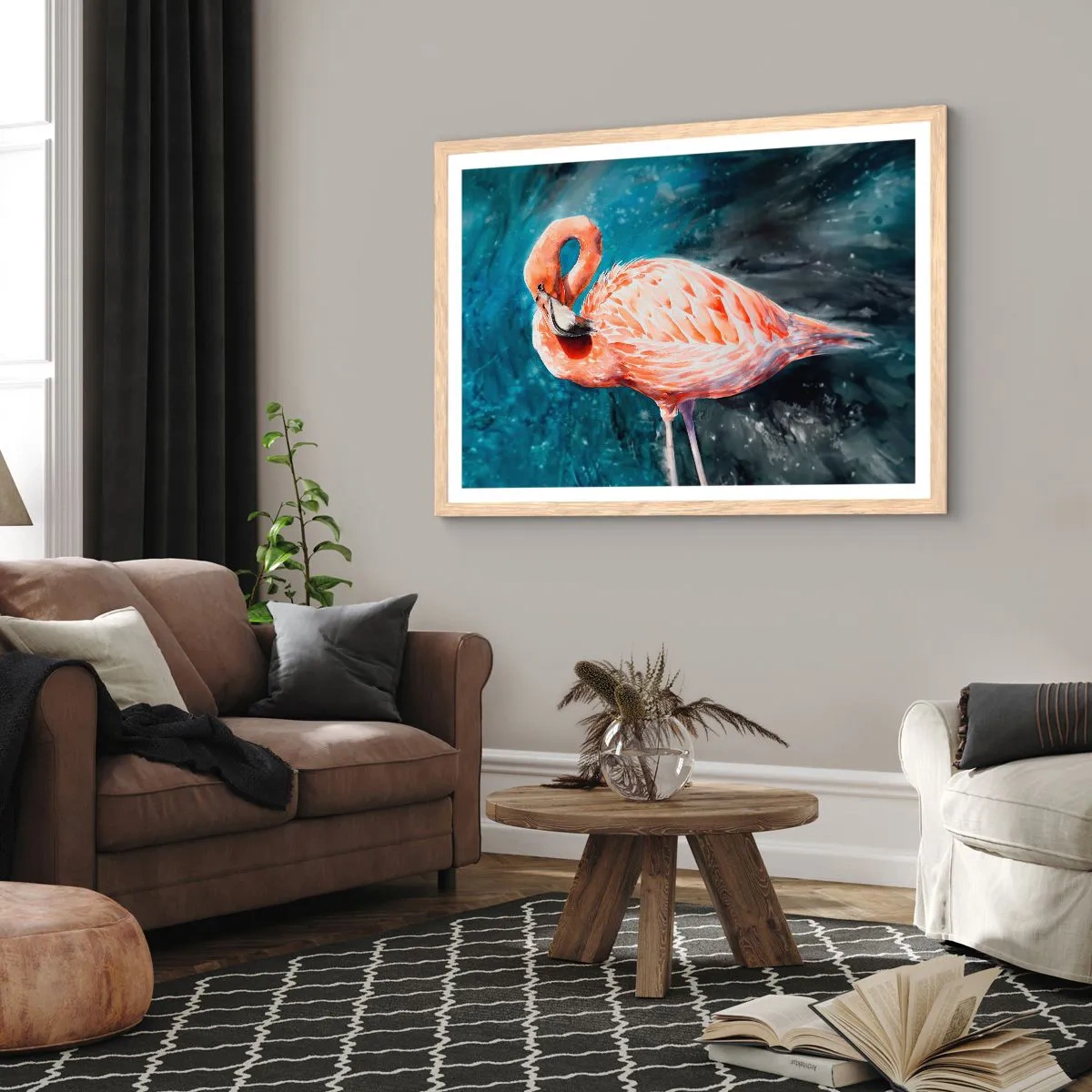 Affisch i ram av ljusek - Dekorativt till sin natur - 100x70 cm