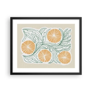 Affisch i svart ram - Etniskt med en touch av abstraktion - 50x40 cm