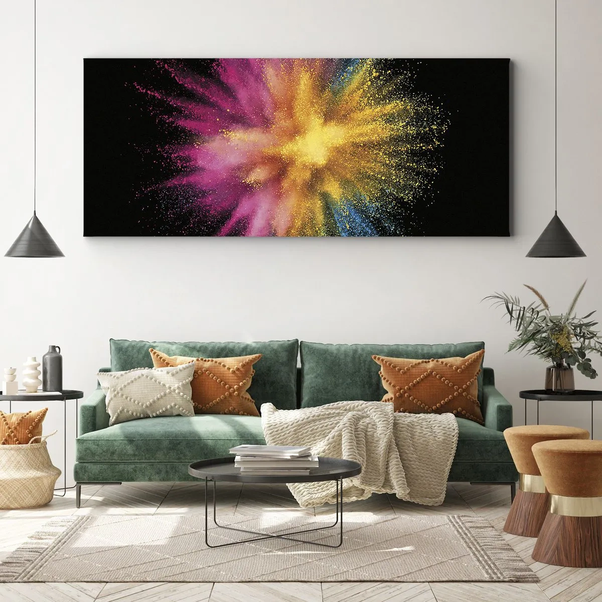 Canvastavla - Bild på duk - Färgerna föds - 160x50 cm