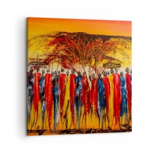 Canvastavla - Bild på duk - Dit, dit, dit de går - 50x50 cm