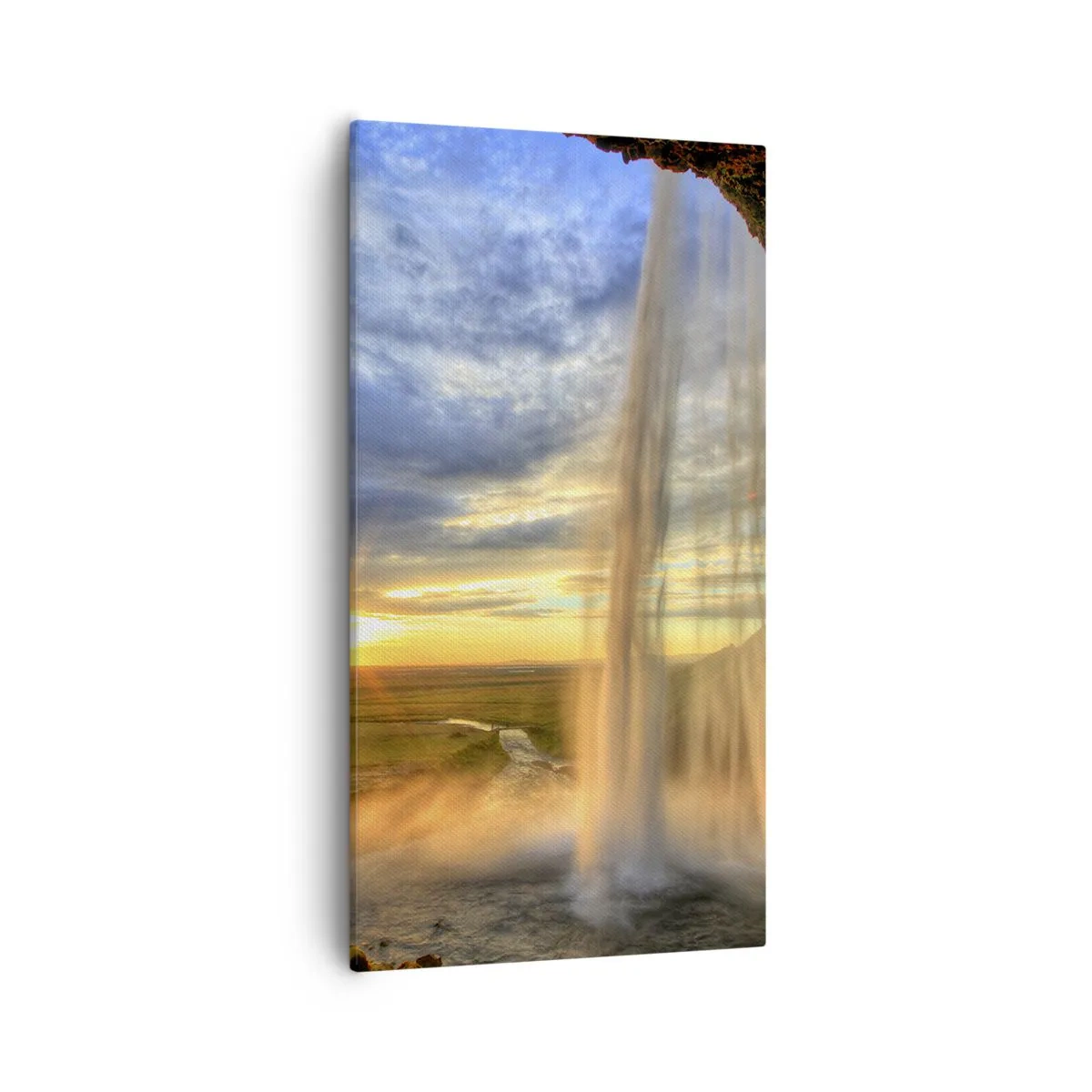 Canvastavla - Bild på duk - Världen bakom ridå av droppar - 55x100 cm