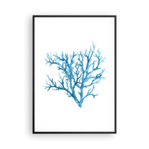 Affisch i svart ram - Marin filigran - 70x100 cm