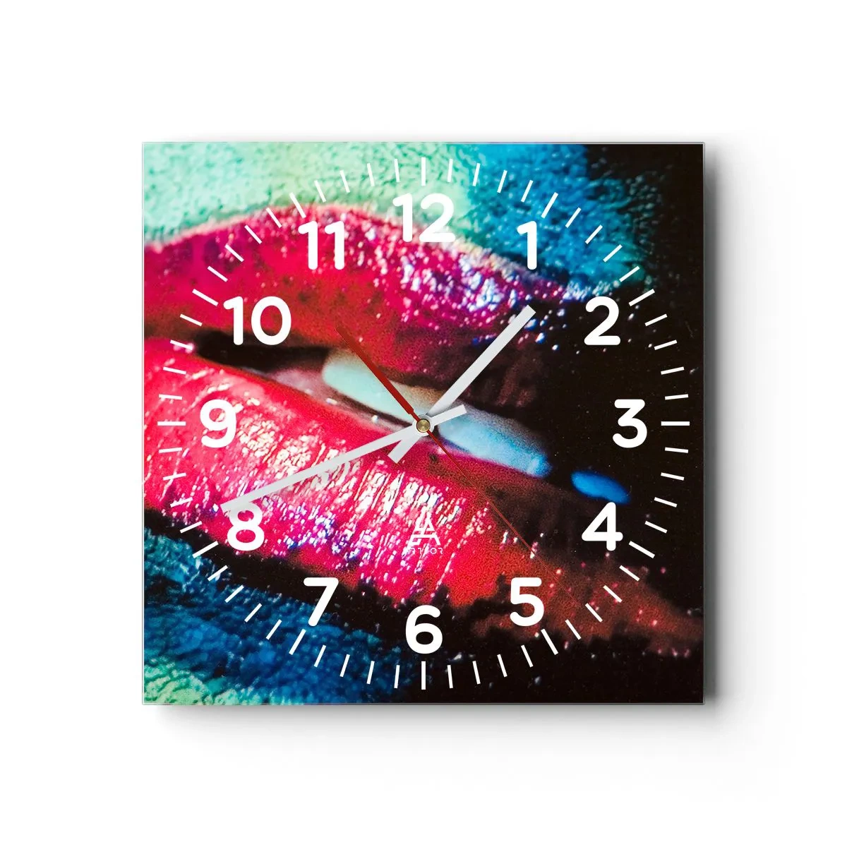 Väggklocka - Klocka på glas - Sensuella och oroväckande - 30x30 cm