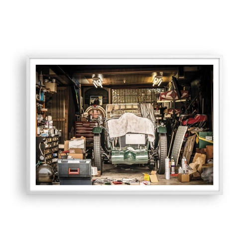 Affisch i vit ram - Tillbaka till det förflutna - 100x70 cm