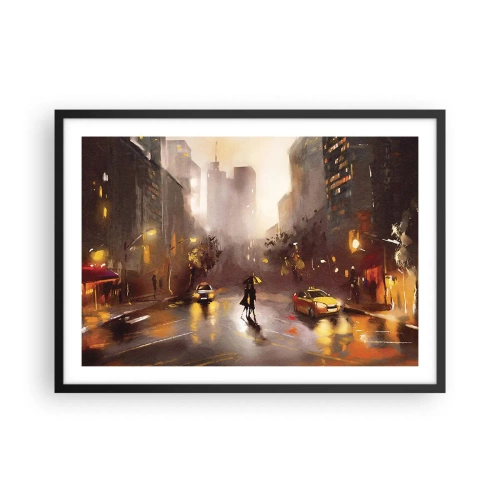 Affisch i svart ram - I New Yorks ljus - 70x50 cm