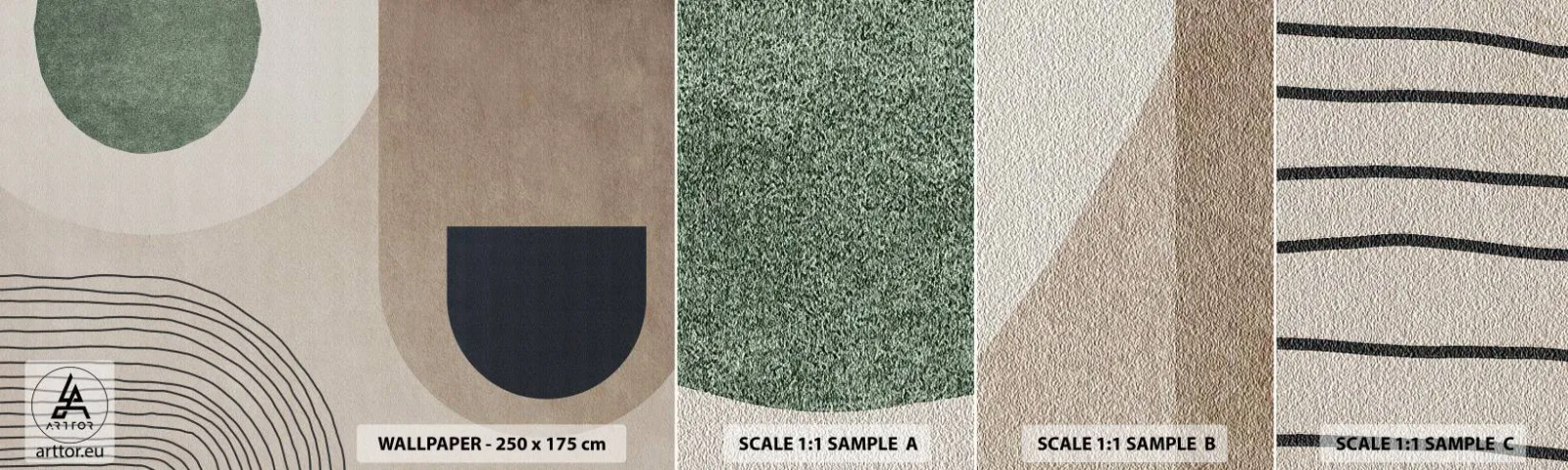 Provbit av självhäftande fototapet Deluxe Sticker - Ovalens mjukhet - Minimalism, Bit, Abstraktion - 100x30 cm