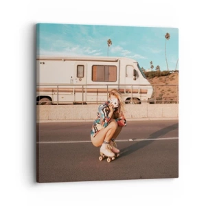 Canvastavla - Bild på duk - Ett leende, tack! - 30x30 cm