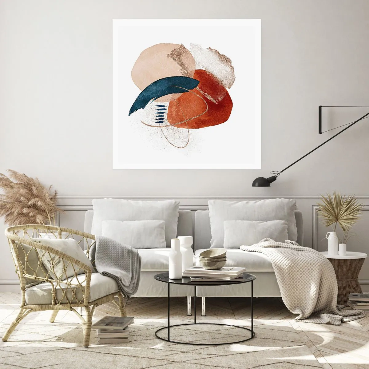 Affisch - Oval komposition - 40x40 cm