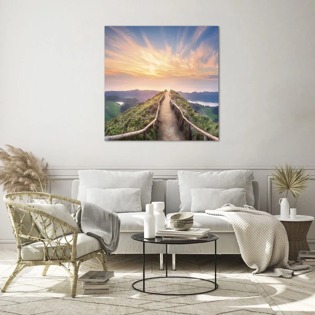 Glastavla - Bild på glas - Nära himlen - 70x70 cm