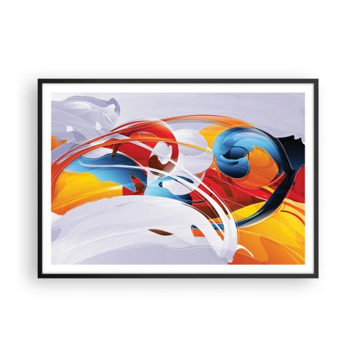 Affisch i svart ram - Elementens dans - 100x70 cm