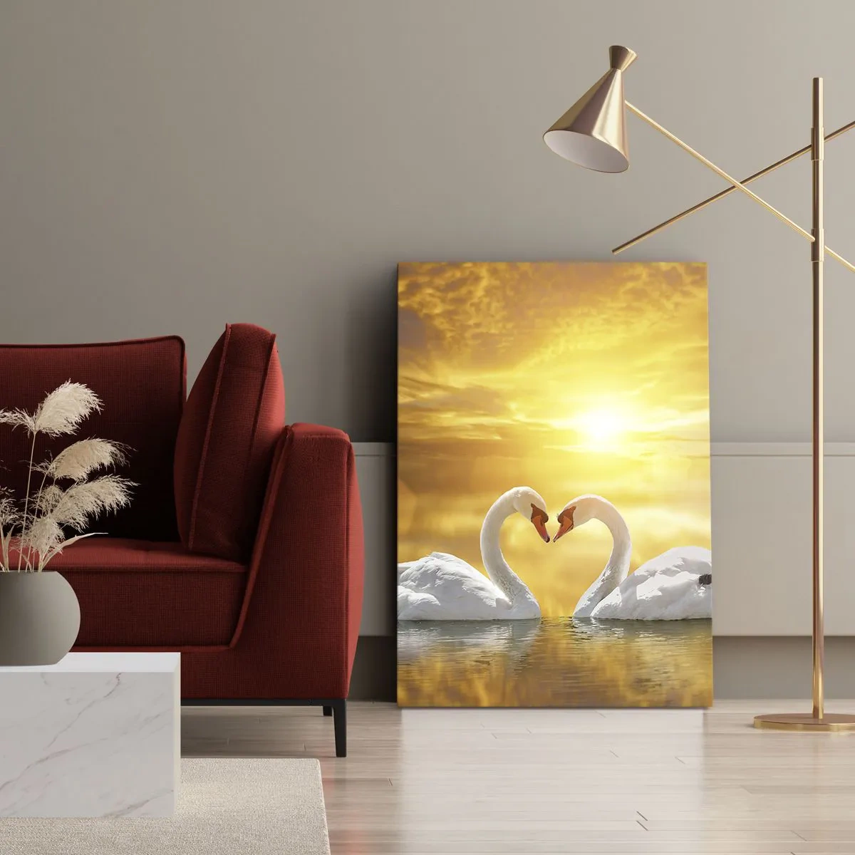 Canvastavla - Bild på duk - Hjärta är det vackraste ordet i världen - 50x70 cm
