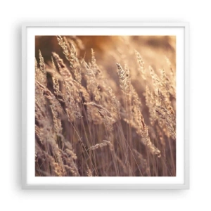Affisch i vit ram - Redo att välkomna hösten - 60x60 cm
