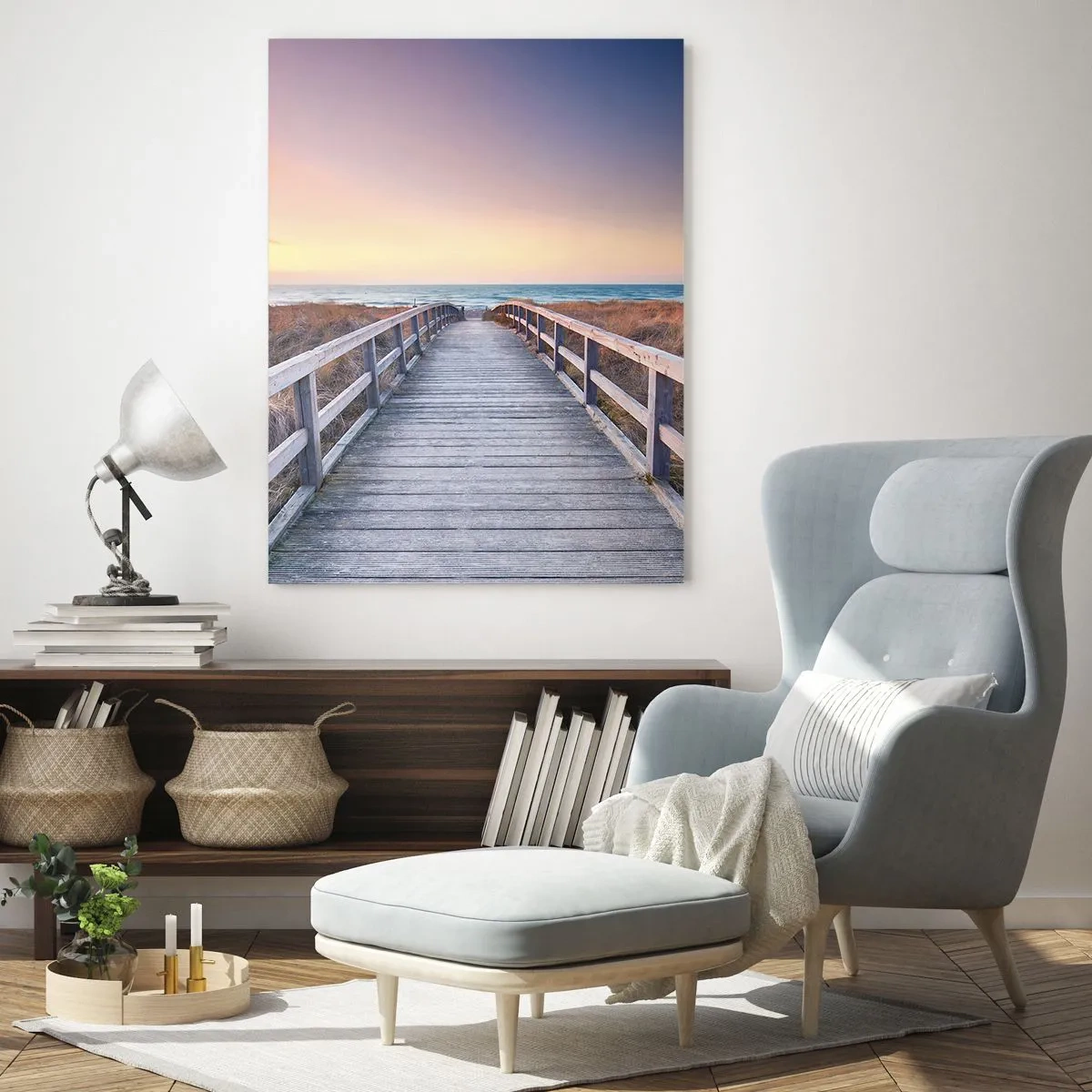 Glastavla - Bild på glas - Kvällssken i Östersjön - 50x70 cm
