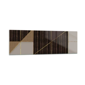 Glastavla - Bild på glas - Mosaik av brun och guld - 160x50 cm