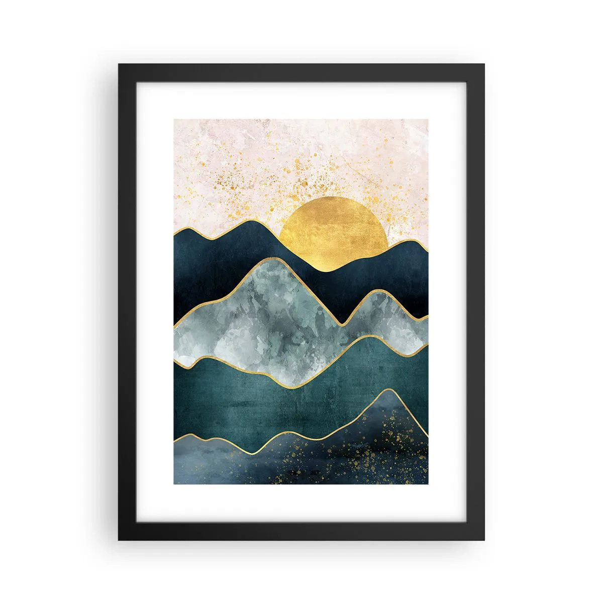 Affisch i svart ram - Bortom bergen - 30x40 cm