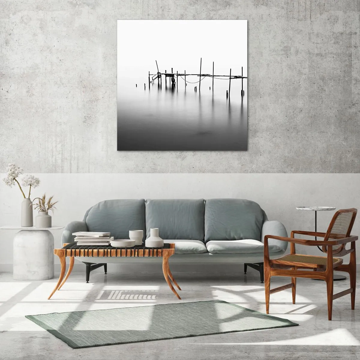 Glastavla - Bild på glas - Och om världen inte finns? - 50x50 cm
