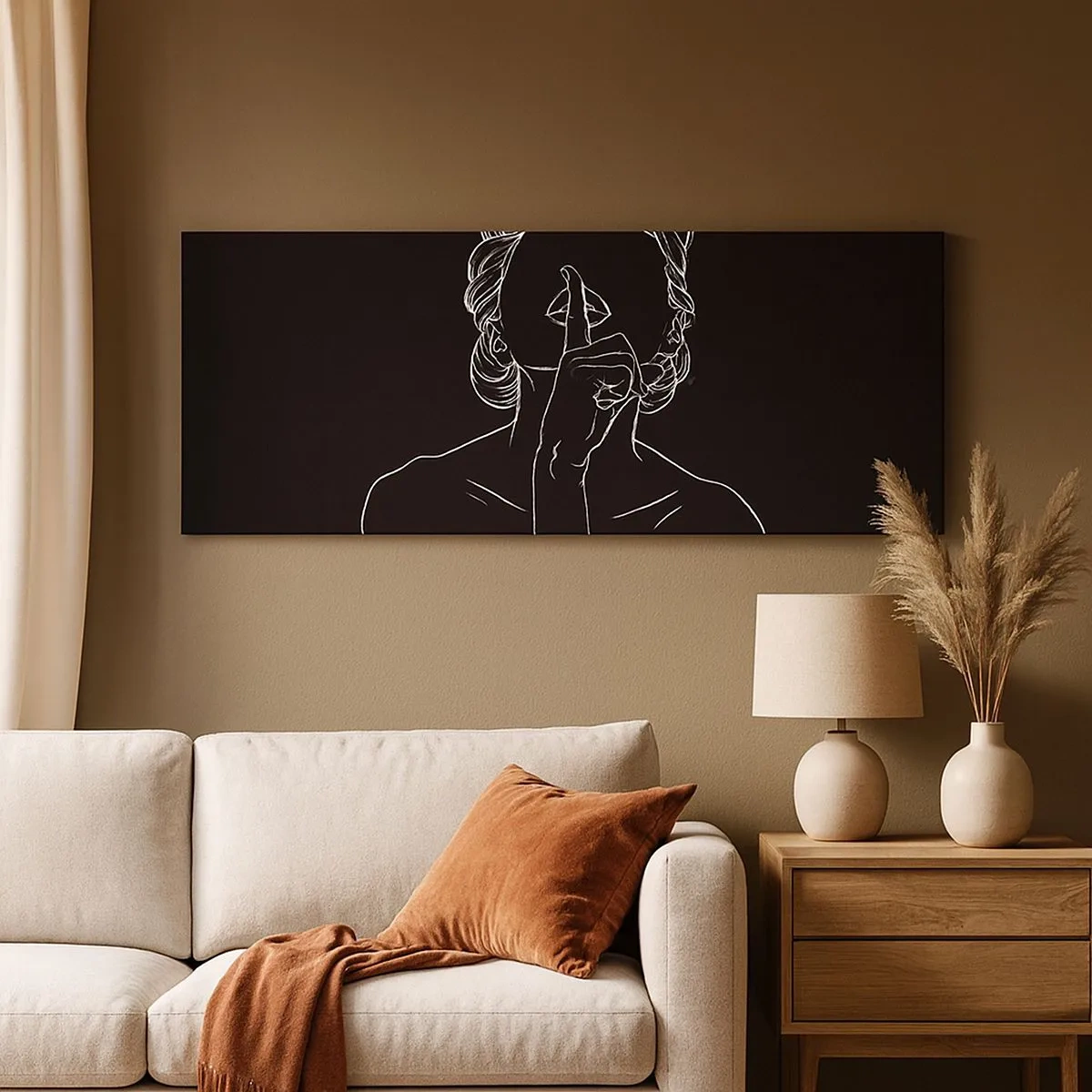 Canvastavla - Bild på duk - Skönhet blommar i tystnad - 100x40 cm