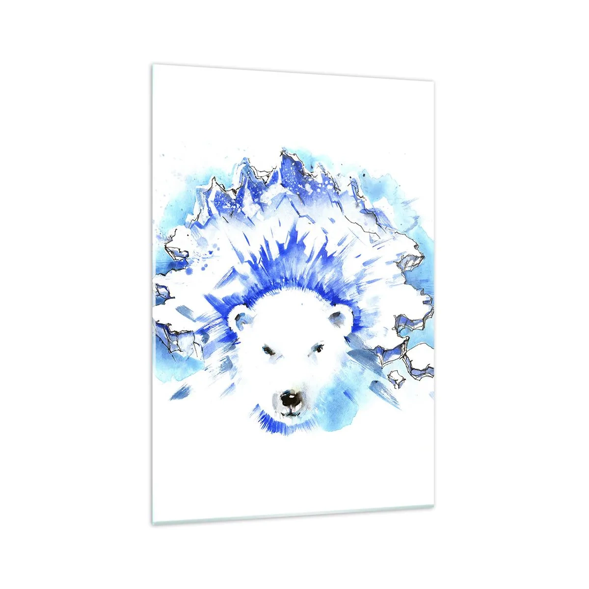 Glastavla - Bild på glas - Arktis kung i iskrona - 70x100 cm