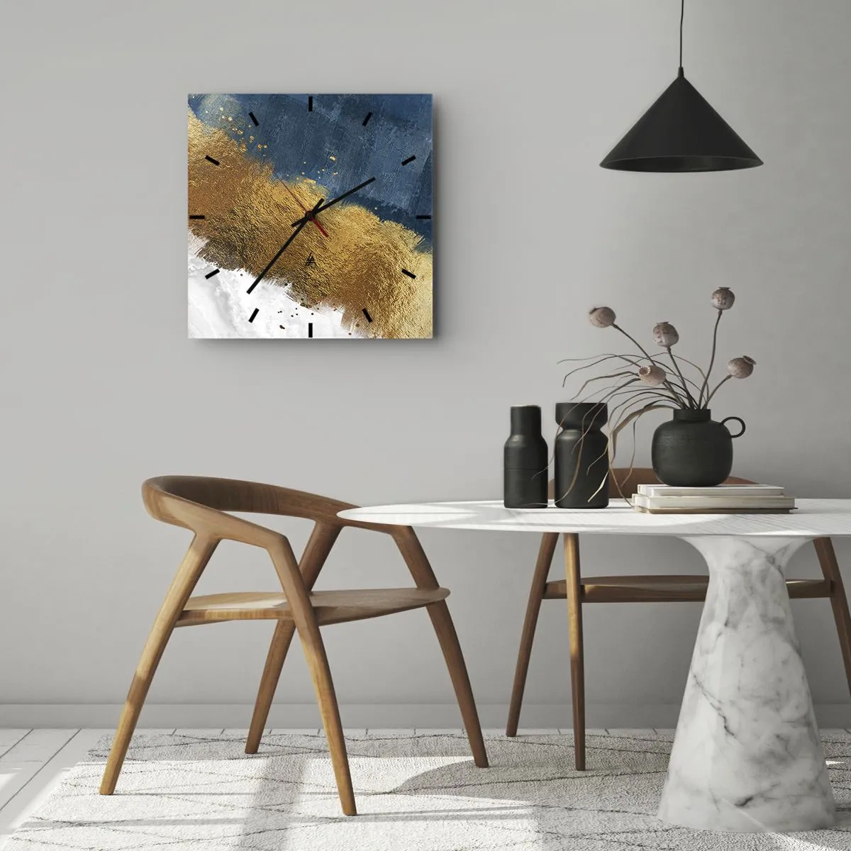 Väggklocka - Klocka på glas - Sommarens färger - 30x30 cm