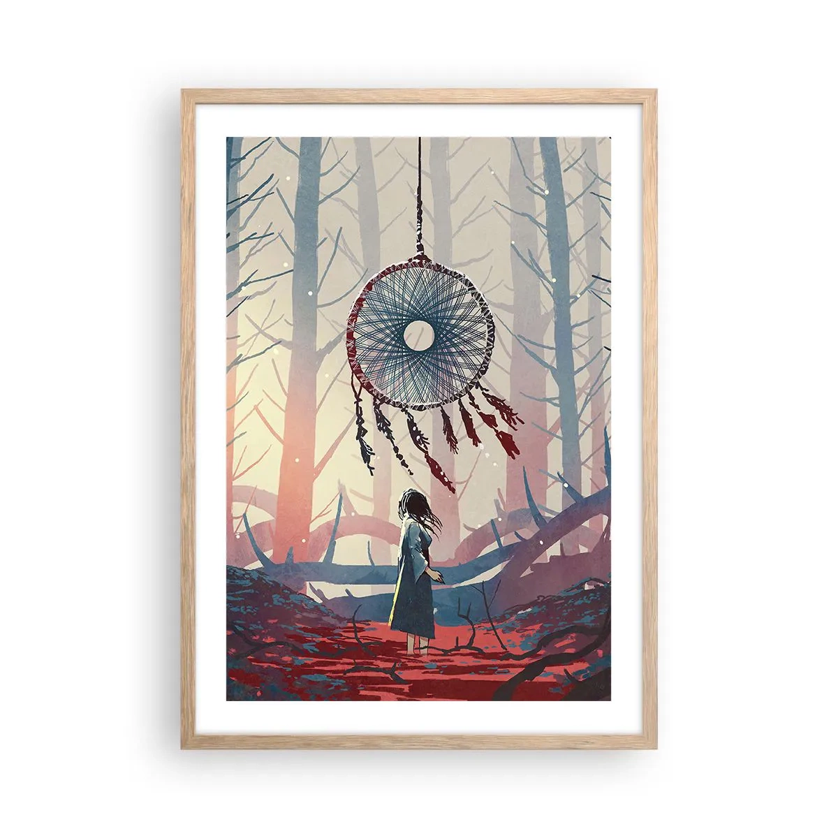 Affisch i ram av ljusek - Hemlighetsfull ritual av lyckan - 50x70 cm