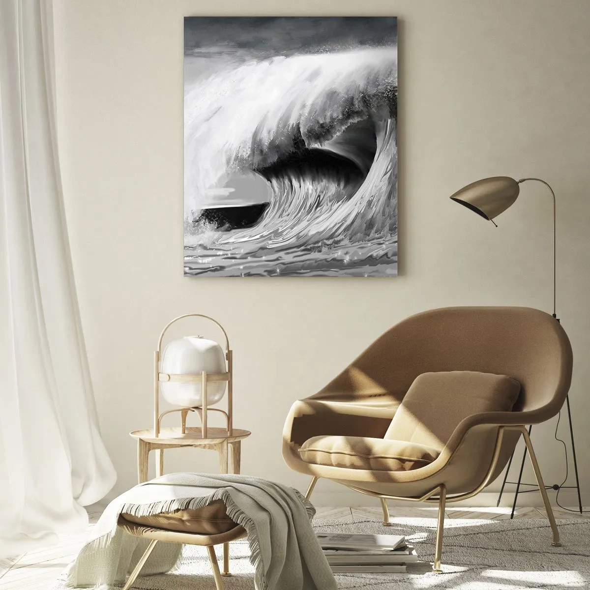 Glastavla - Bild på glas - Havets ilska - 50x70 cm