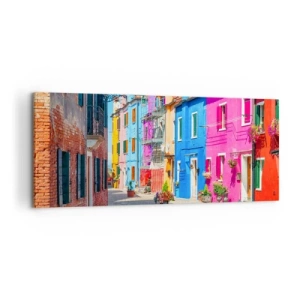 Canvastavla - Bild på duk - Papegojalik stad - 120x50 cm