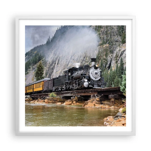 Affisch i vit ram - Vart ska du? Vart? - 60x60 cm