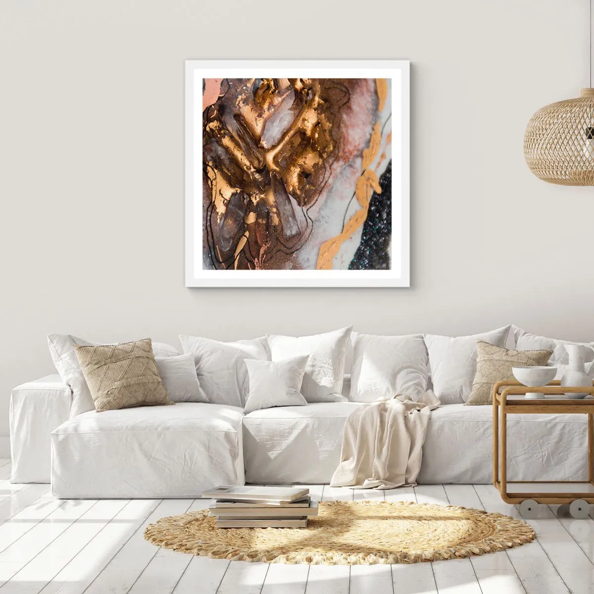 Affisch i vit ram - Jordens element - 50x50 cm