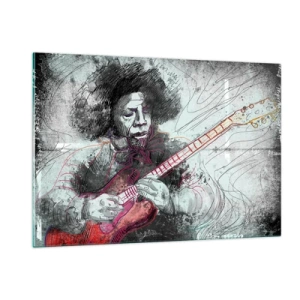 Glastavla - Bild på glas - På musikens vågor - 120x80 cm