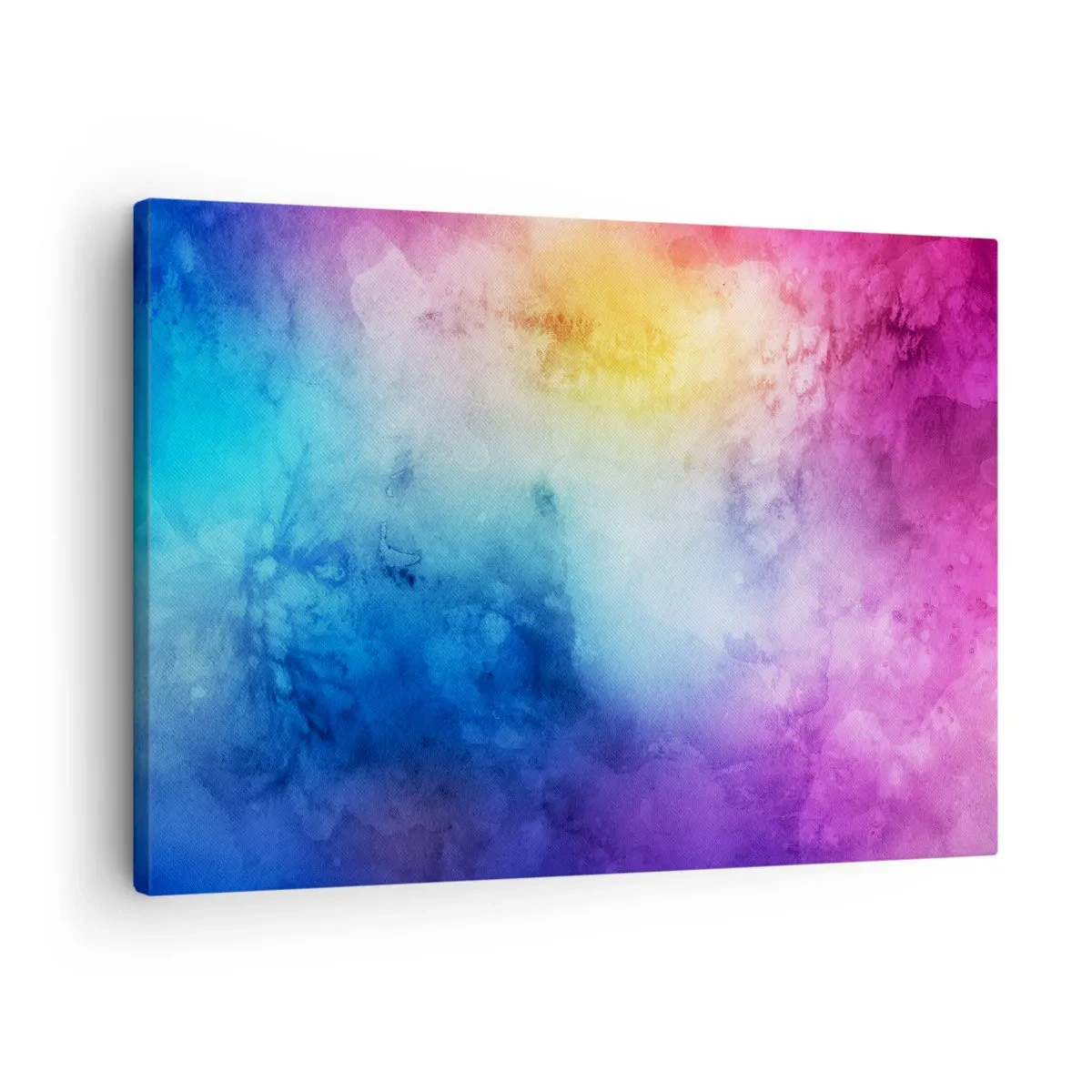 Canvastavla - Bild på duk - En abstrakt komposition i pastellnyanser av rosa och blått. - 70x50cm - Nästan i sjunde himlen - Modern väggdekoration för vardagsrum och sovrum ARTTOR