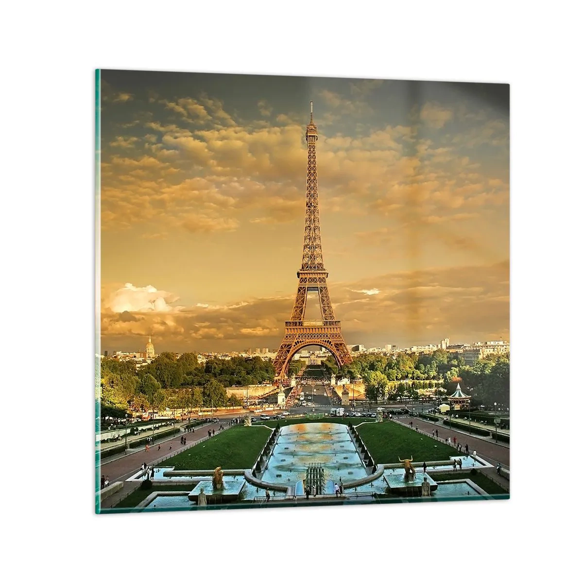 Glastavla - Bild på glas - Paris drottning - 30x30 cm