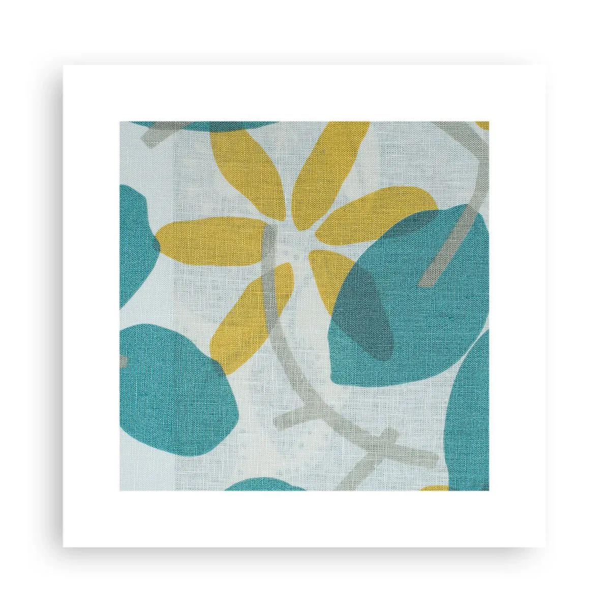 Affisch - Bland azurblå blad - 30x30 cm
