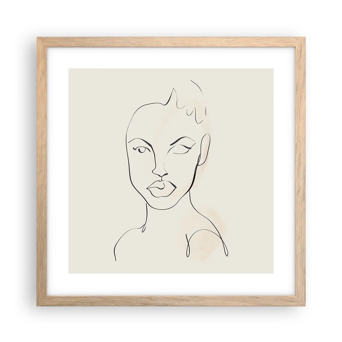 Affisch i ram av ljusek - Sensualitetens kontur - 40x40 cm