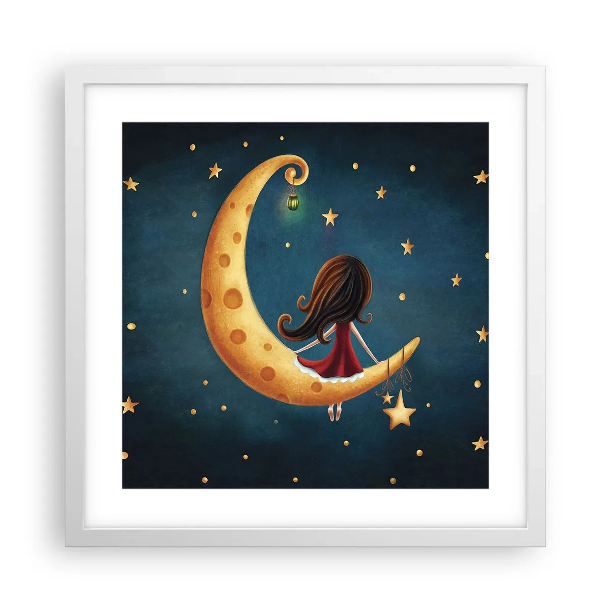 Affisch i vit ram - En gång i tiden... - 40x40 cm