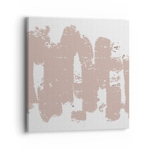 Canvastavla - Bild på duk - Abstraktion i mjuk rosa - 40x40 cm