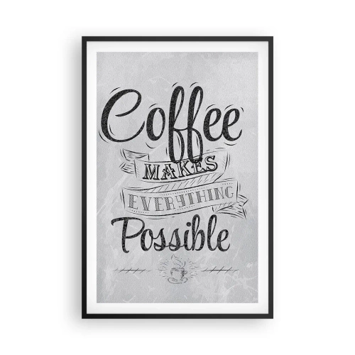 Affisch i svart ram - Hur inte älska kaffe - 61x91 cm