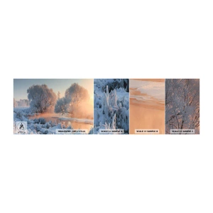 Provbit av självhäftande fototapet Deluxe Sticker - Allt glittrar i solens kristall - Landskap, Vinter, Flod - 100x30 cm
